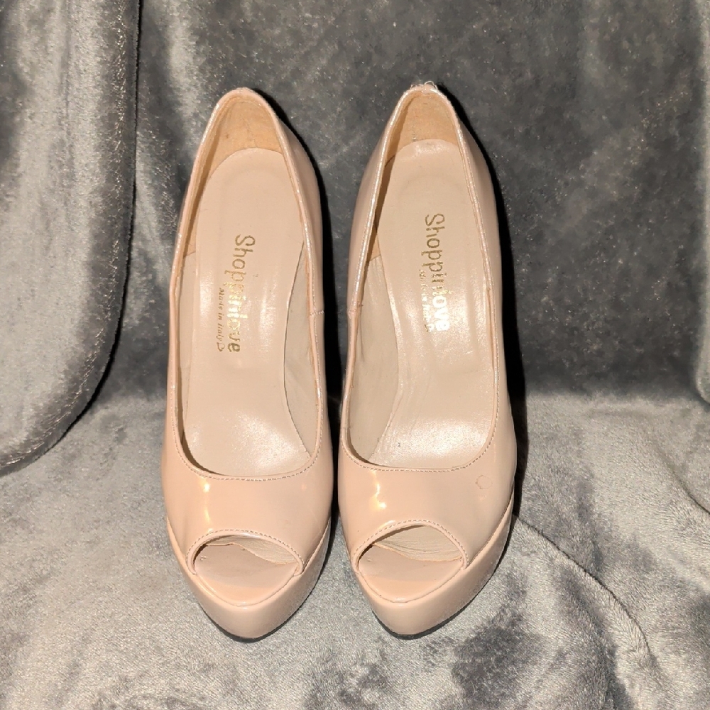Elegant Nude Peep Toe Heels